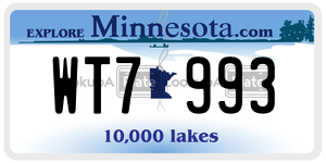 WT7993  license plate in MN
