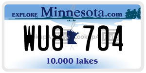 WU8704 license plate in Minnesota
