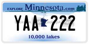 YAA222  license plate in MN