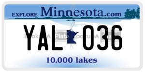 YAL036  license plate in MN