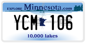 YCM106  license plate in MN