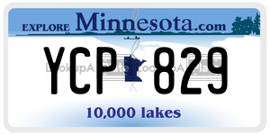 YCP829  license plate in MN