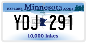 YDJ291  license plate in MN