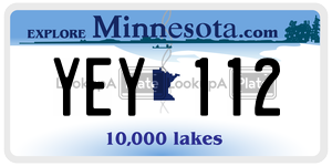 YEY112  license plate in MN