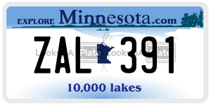ZAL391  license plate in MN