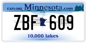 ZBF609 license plate in Minnesota