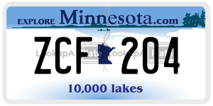 ZCF204 license plate in Minnesota