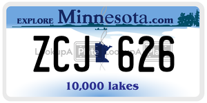 ZCJ626  license plate in MN