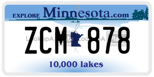 ZCM878  license plate in MN