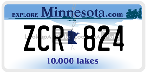 ZCR824 license plate in Minnesota