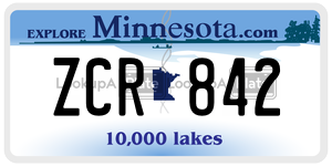 ZCR842 license plate in Minnesota