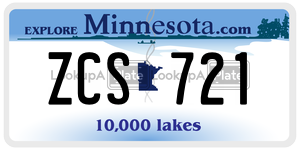 ZCS721 license plate in Minnesota