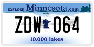 ZDW064  license plate in MN