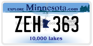 ZEH363  license plate in MN