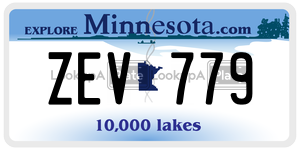 ZEV779 license plate in Minnesota