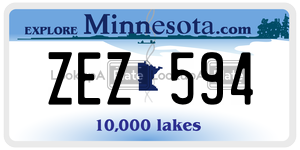 ZEZ594 license plate in Minnesota