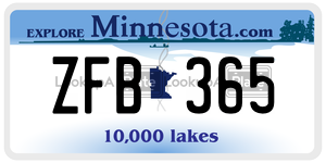 ZFB365  license plate in MN
