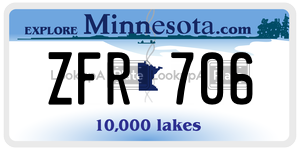 ZFR706 license plate in Minnesota