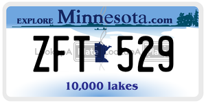 ZFT529 license plate in Minnesota