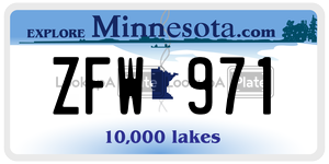 ZFW971 license plate in Minnesota