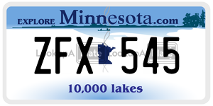 ZFX545 license plate in Minnesota