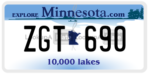 ZGT690 license plate in Minnesota