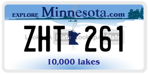 ZHT261  license plate in MN