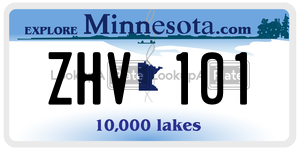 ZHV101 license plate in Minnesota