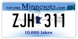 ZJH311 license plate in Minnesota