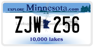 ZJW256  license plate in MN