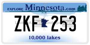 ZKF253 license plate in Minnesota