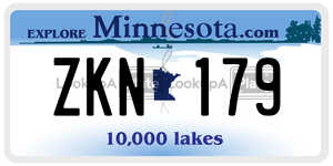 ZKN179 license plate in Minnesota