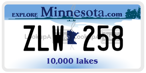 ZLW258  license plate in MN
