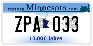 ZPA033 license plate in Minnesota