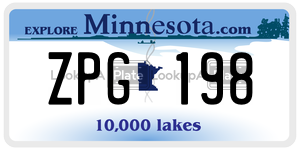 ZPG198 license plate in Minnesota