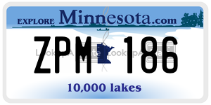 ZPM186  license plate in MN