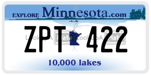 ZPT422  license plate in MN