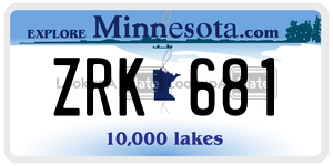 ZRK681  license plate in MN