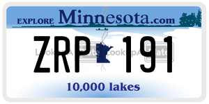 ZRP191 license plate in Minnesota