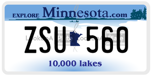 ZSU560 license plate in Minnesota