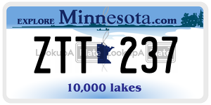 ZTT237 license plate in Minnesota