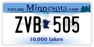 ZVB505  license plate in MN