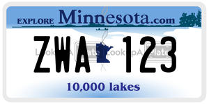 ZWA123 license plate in Minnesota