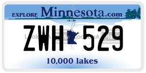 ZWH529  license plate in MN