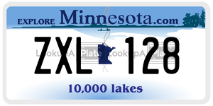 ZXL128 license plate in Minnesota