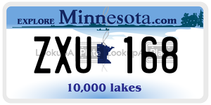ZXU168 license plate in Minnesota