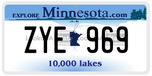 ZYE969  license plate in MN