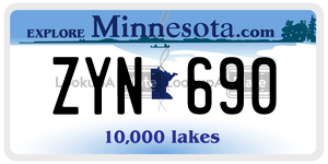 ZYN690 license plate in Minnesota