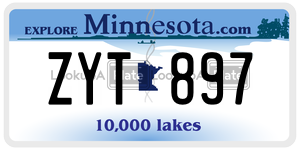 ZYT897  license plate in MN