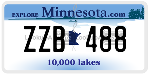 ZZB488  license plate in MN